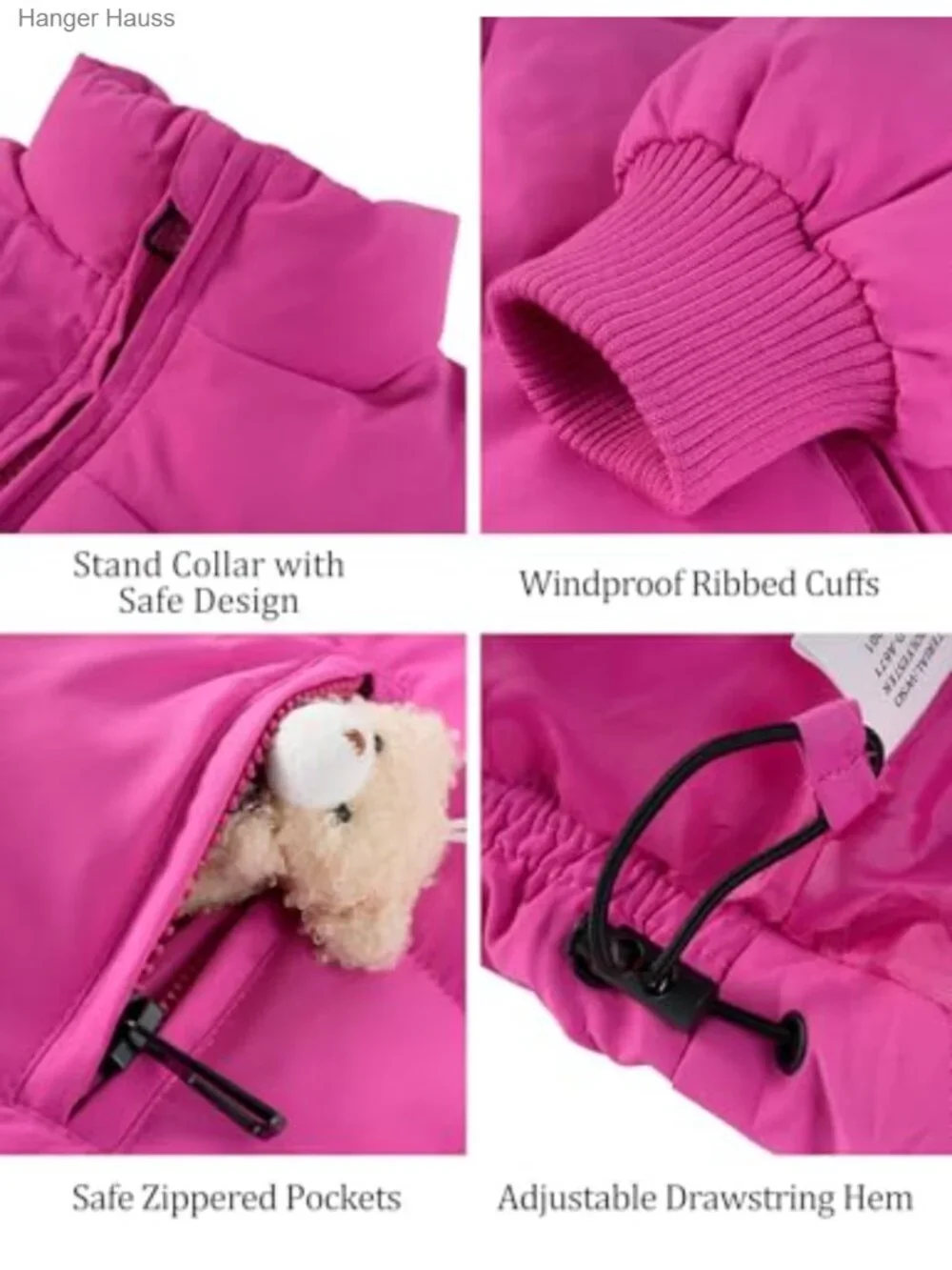 Girls Winter Puffer Jacket Warm Zip Up Quilted Puffy Coat 5-16Y